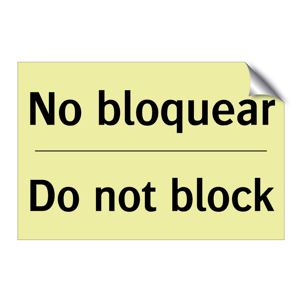 No bloquear - Do not block