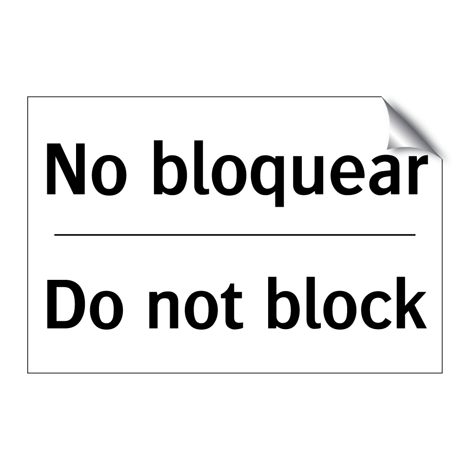 No bloquear - Do not block