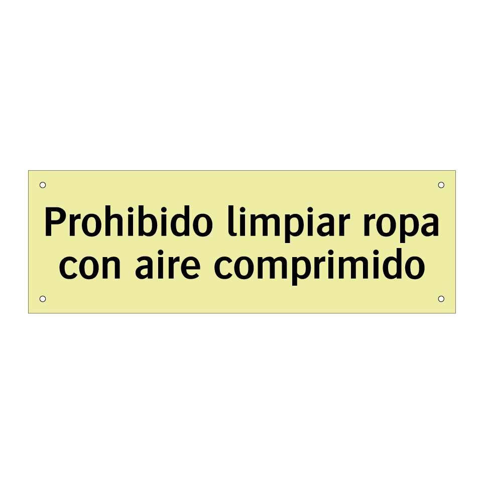 Prohibido limpiar ropa con aire comprimido