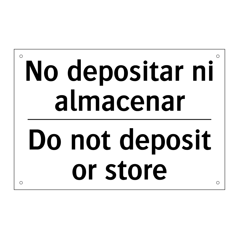 No depositar ni almacenar - Do not deposit or store