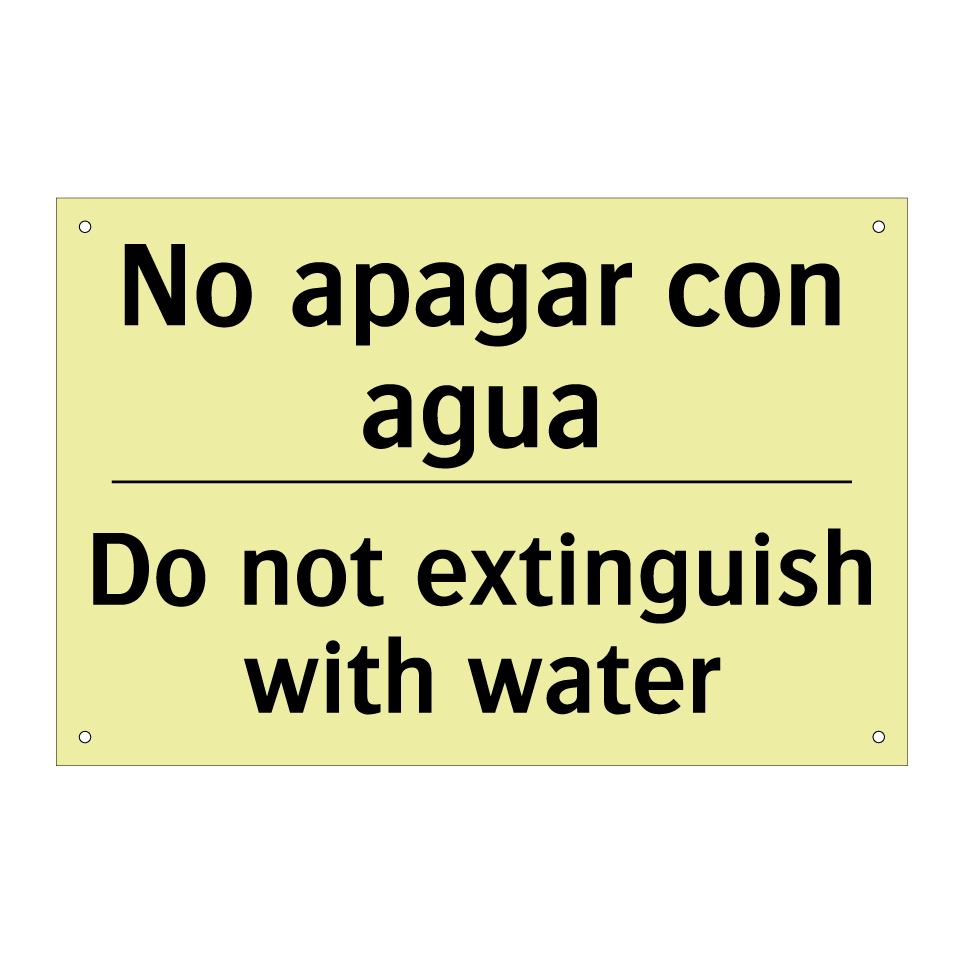 No apagar con agua - Do not extinguish with water