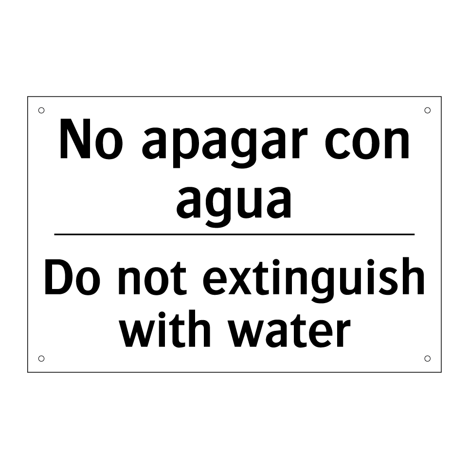 No apagar con agua - Do not extinguish with water