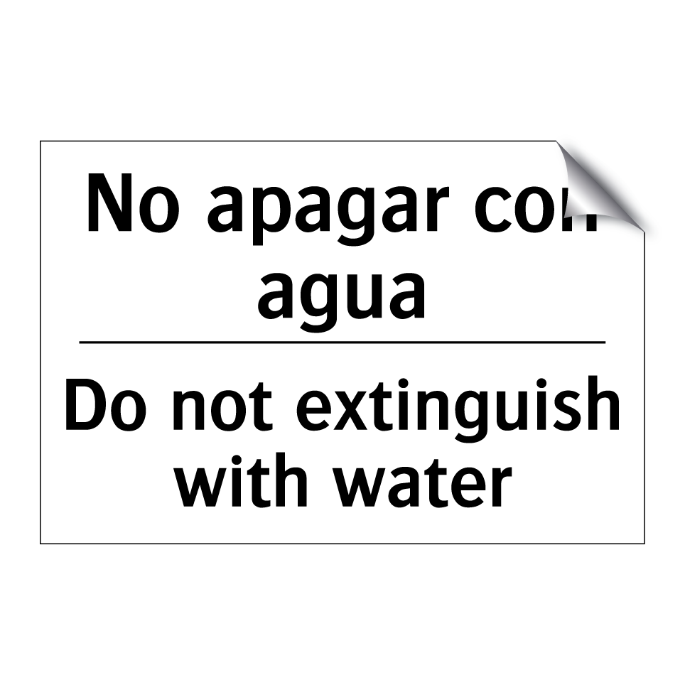 No apagar con agua - Do not extinguish with water