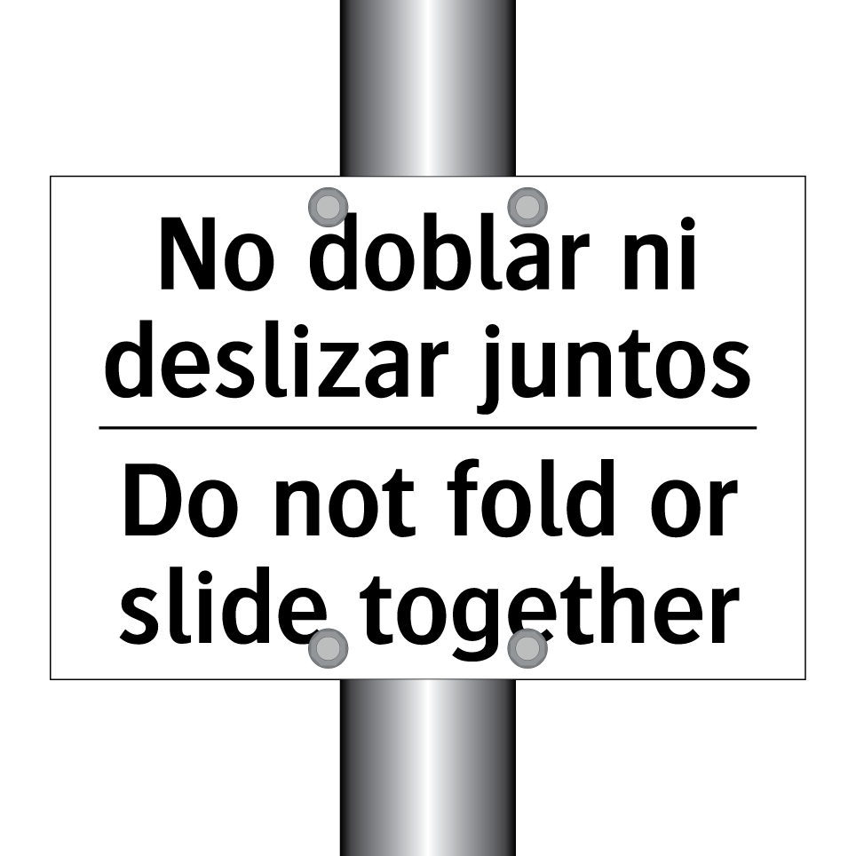 No doblar ni deslizar juntos - Do not fold or slide together