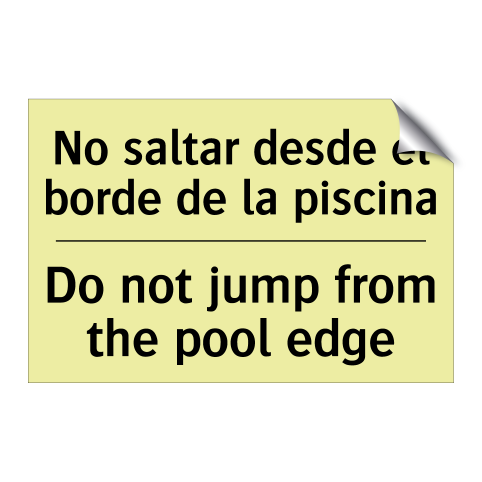 No saltar desde el borde de la piscina - Do not jump from the pool edge