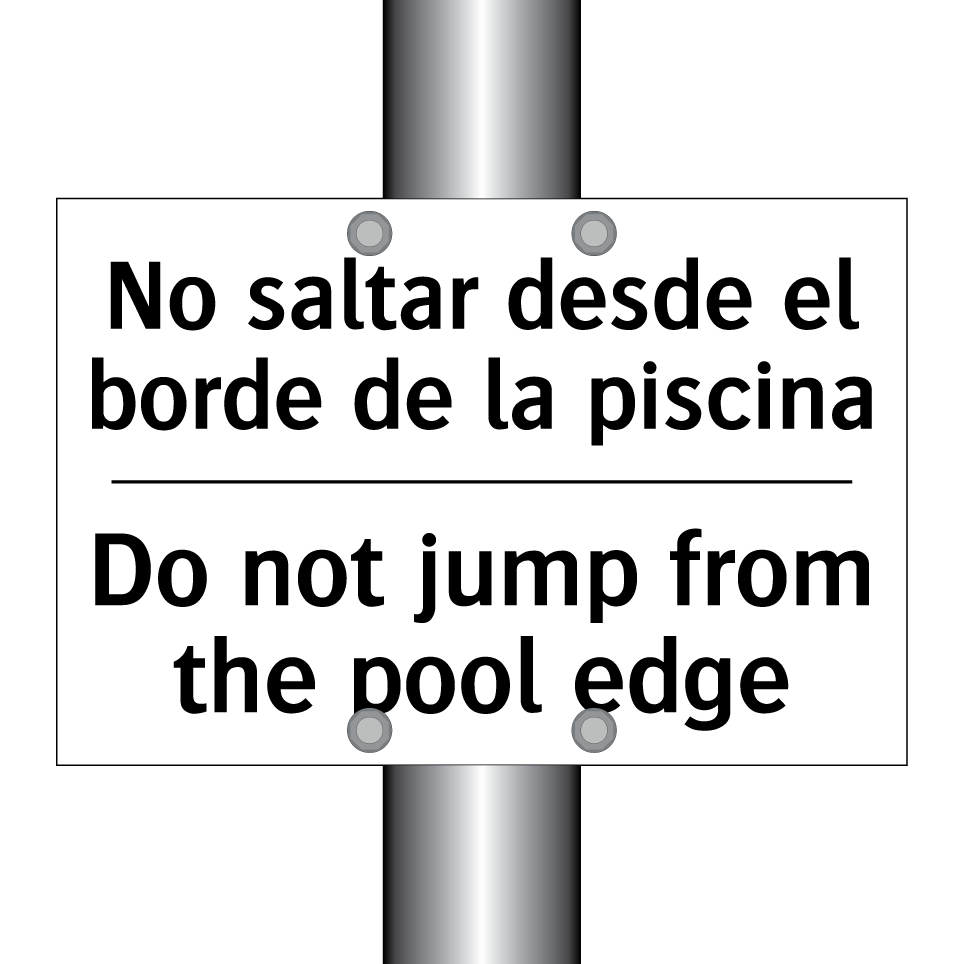 No saltar desde el borde de la piscina - Do not jump from the pool edge
