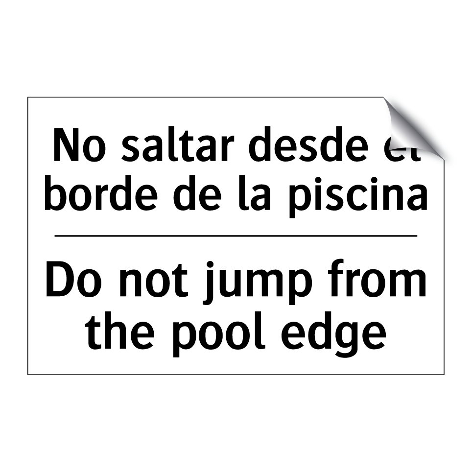 No saltar desde el borde de la piscina - Do not jump from the pool edge