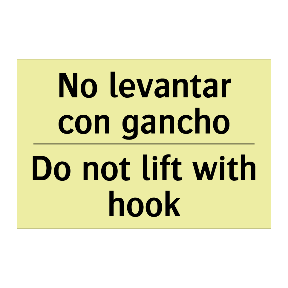 No levantar con gancho - Do not lift with hook