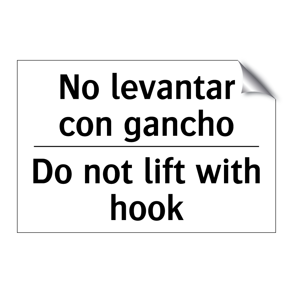 No levantar con gancho - Do not lift with hook