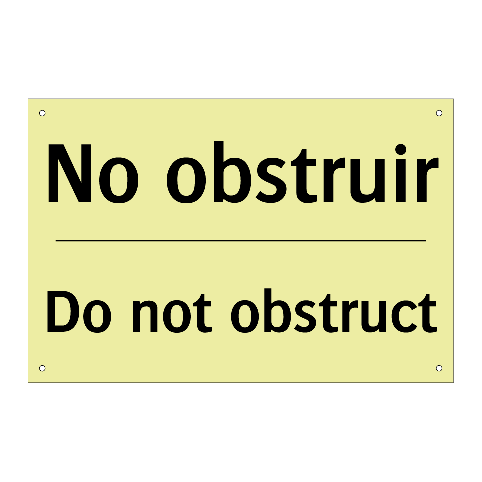 No obstruir - Do not obstruct