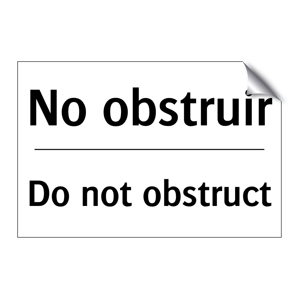 No obstruir - Do not obstruct