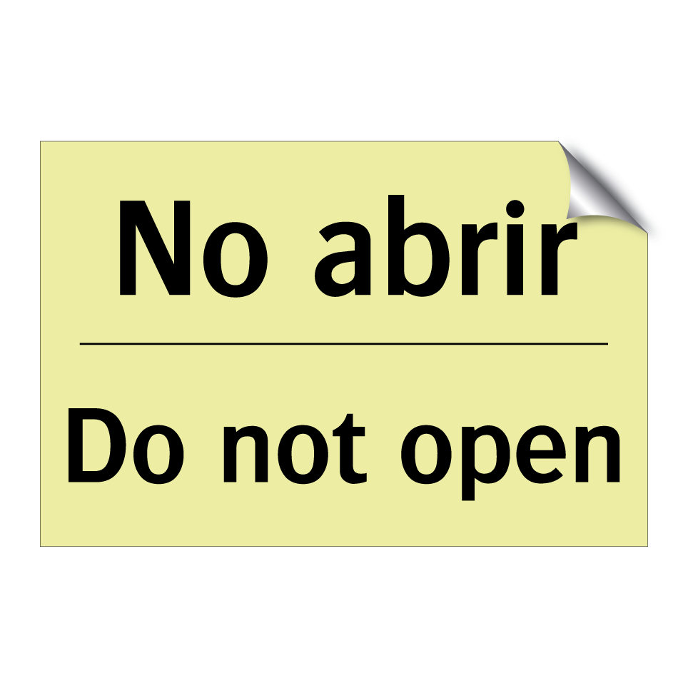 No abrir - Do not open