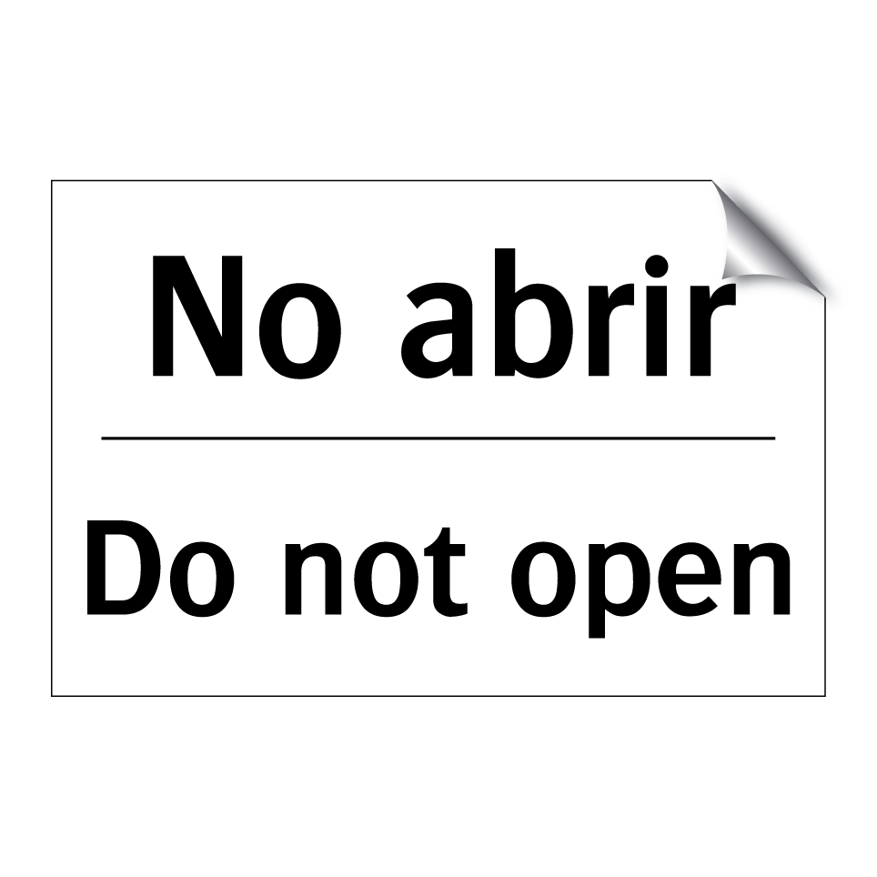 No abrir - Do not open