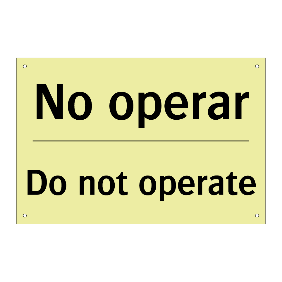 No operar - Do not operate