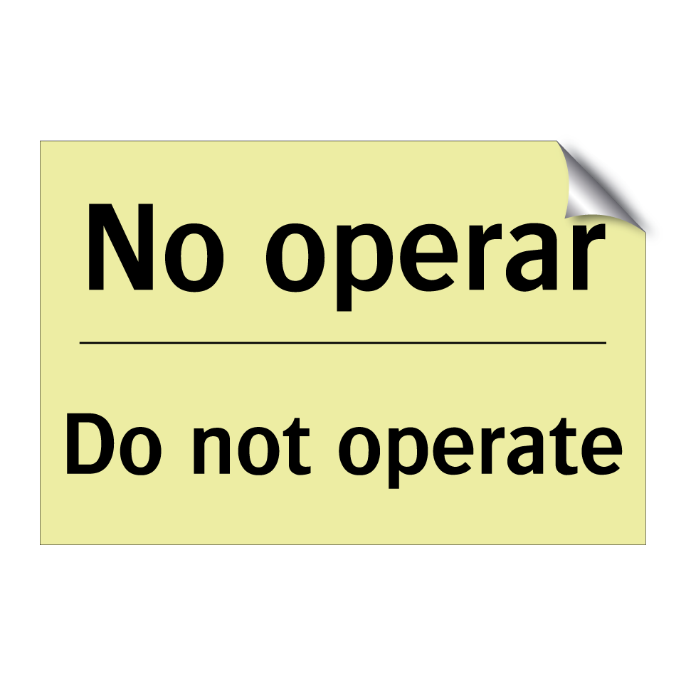 No operar - Do not operate