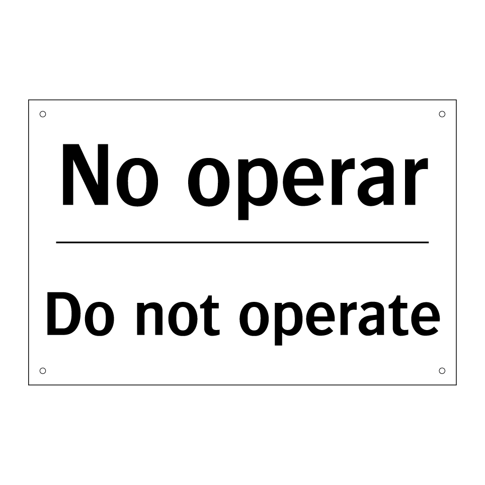 No operar - Do not operate