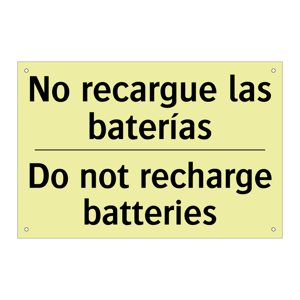 No recargue las baterías - Do not recharge batteries