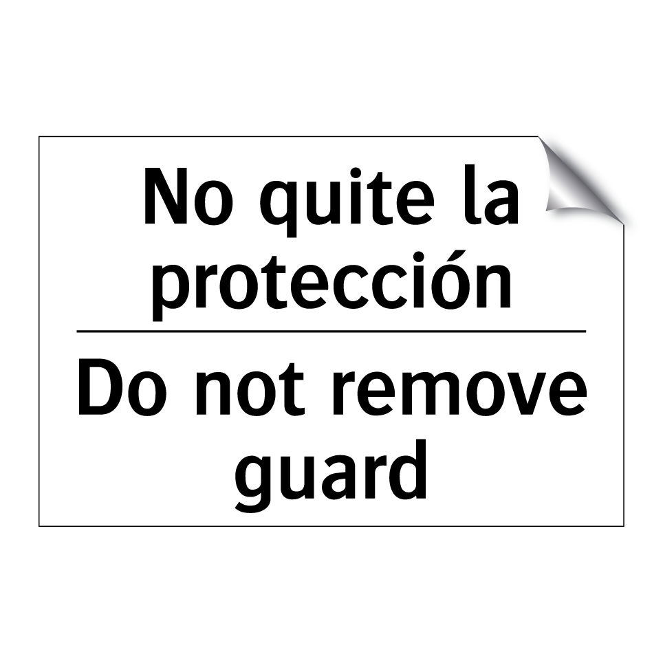 No quite la protección - Do not remove guard