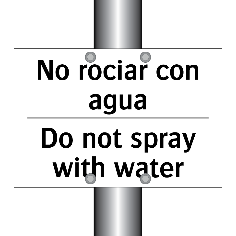 No rociar con agua - Do not spray with water