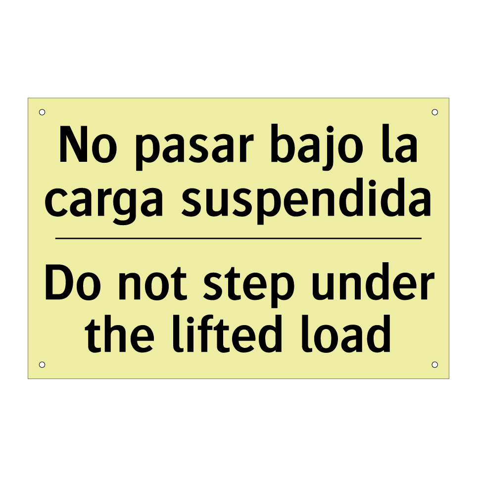 No pasar bajo la carga suspendida - Do not step under the lifted load