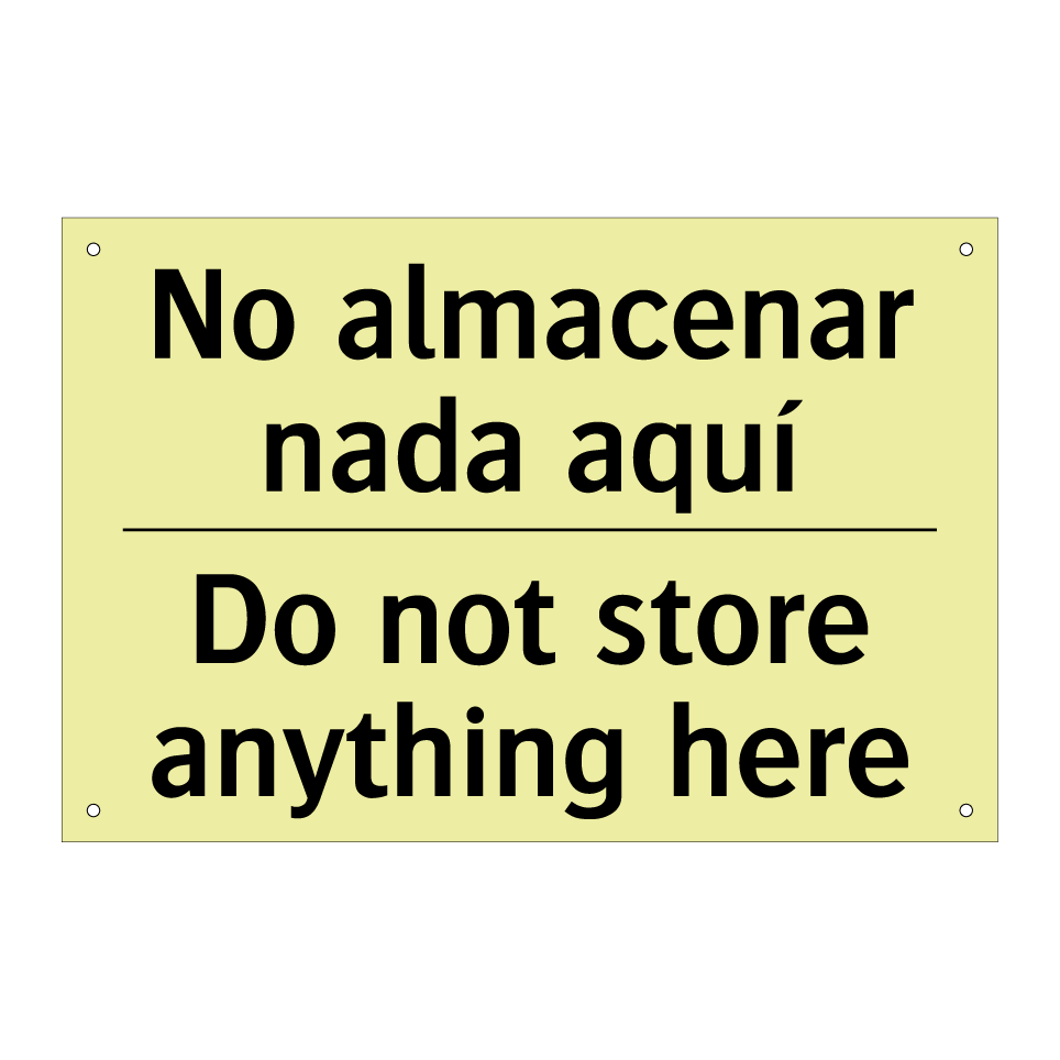 No almacenar nada aquí - Do not store anything here
