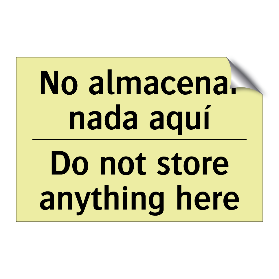 No almacenar nada aquí - Do not store anything here
