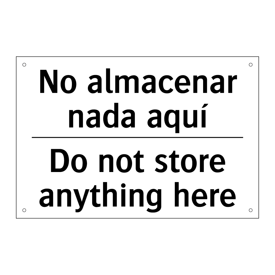 No almacenar nada aquí - Do not store anything here