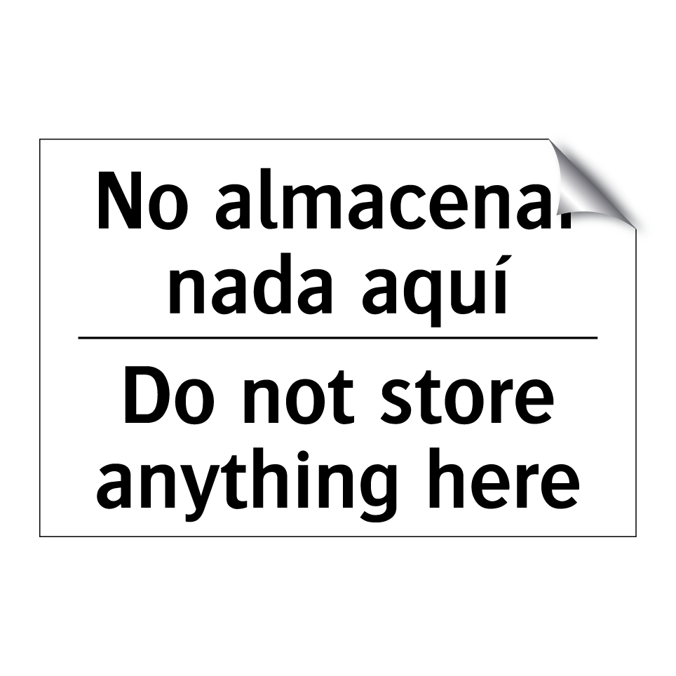 No almacenar nada aquí - Do not store anything here