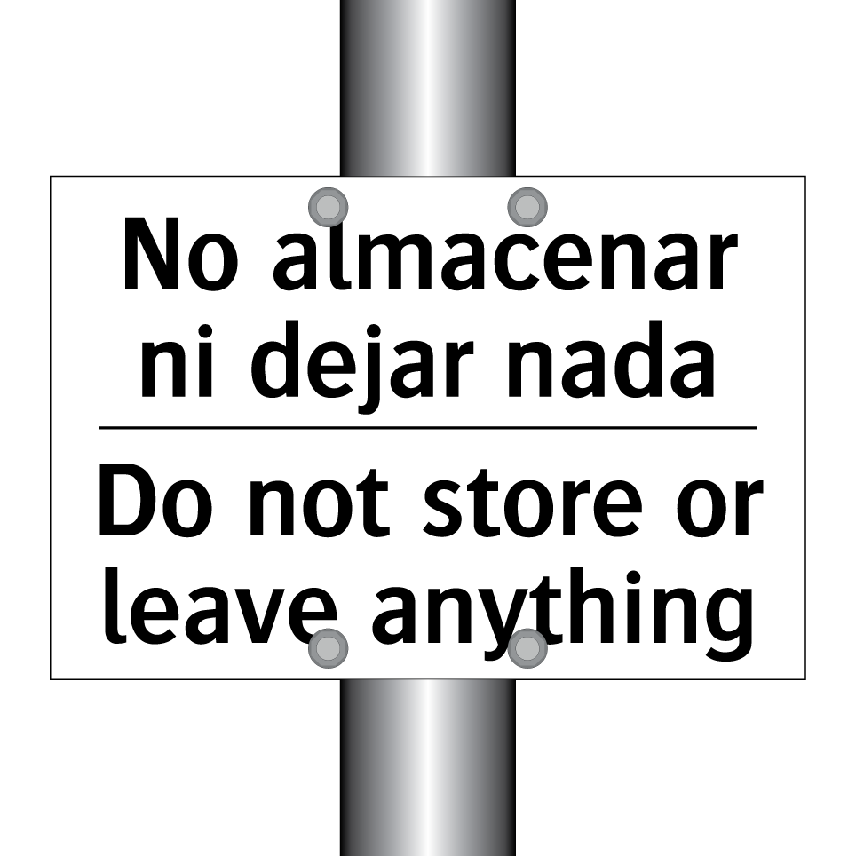 No almacenar ni dejar nada - Do not store or leave anything