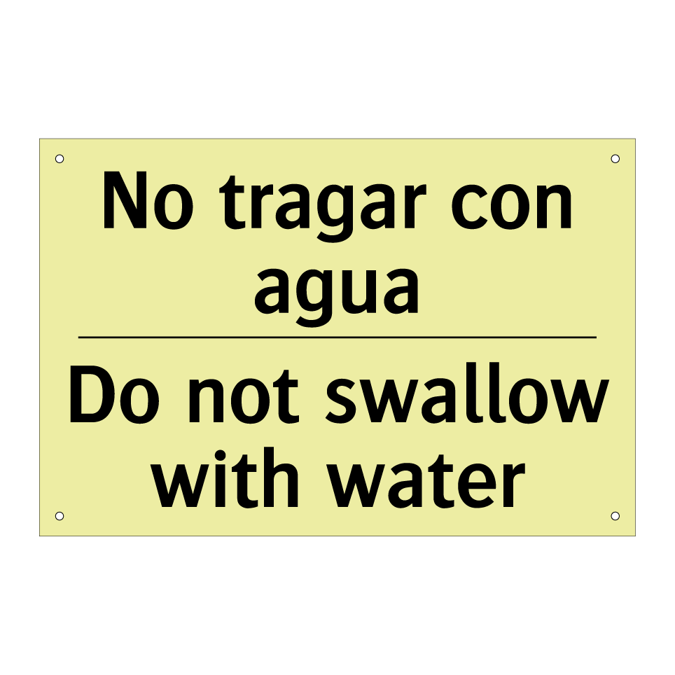 No tragar con agua - Do not swallow with water