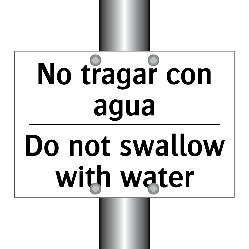 No tragar con agua - Do not swallow with water