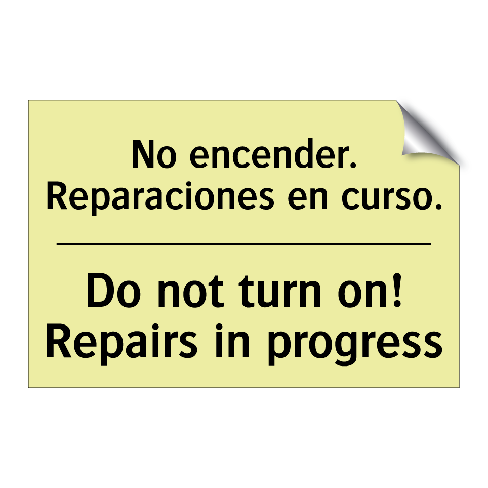 No encender. Reparaciones en curso. - Do not turn on! Repairs in progress