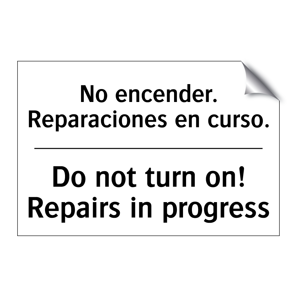 No encender. Reparaciones en curso. - Do not turn on! Repairs in progress