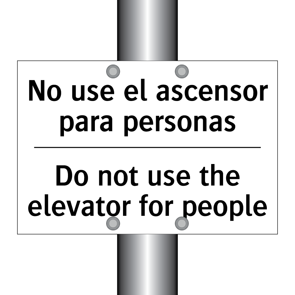 No use el ascensor para personas - Do not use the elevator for people