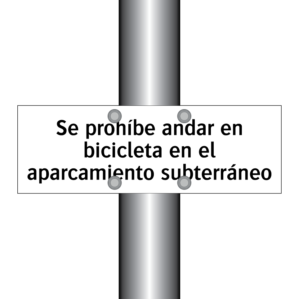 Se prohíbe andar en bicicleta en el aparcamiento subterráneo