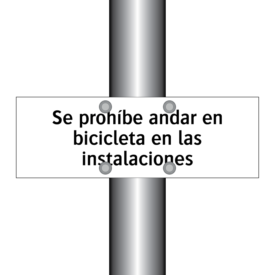 Se prohíbe andar en bicicleta en las instalaciones