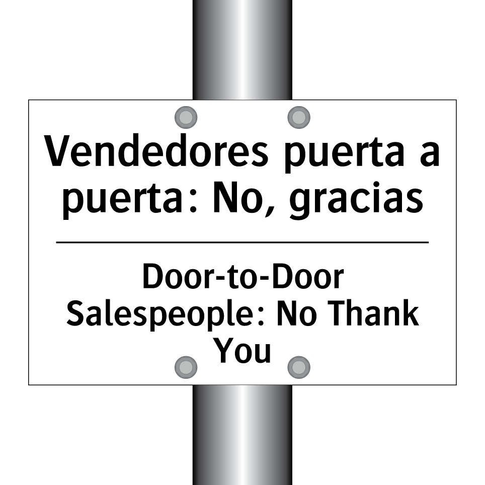 Vendedores puerta a puerta: No, gracias - Door-to-Door Salespeople: No Thank You