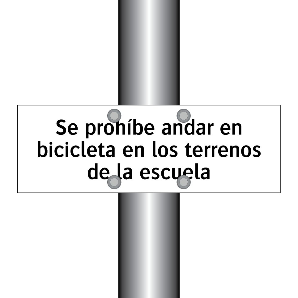 Se prohíbe andar en bicicleta en los terrenos de la escuela