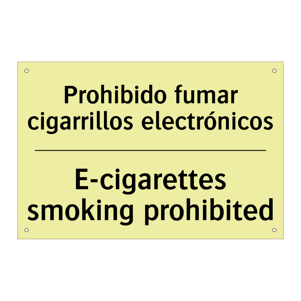 Prohibido fumar cigarrillos electrónicos - E-cigarettes smoking prohibited