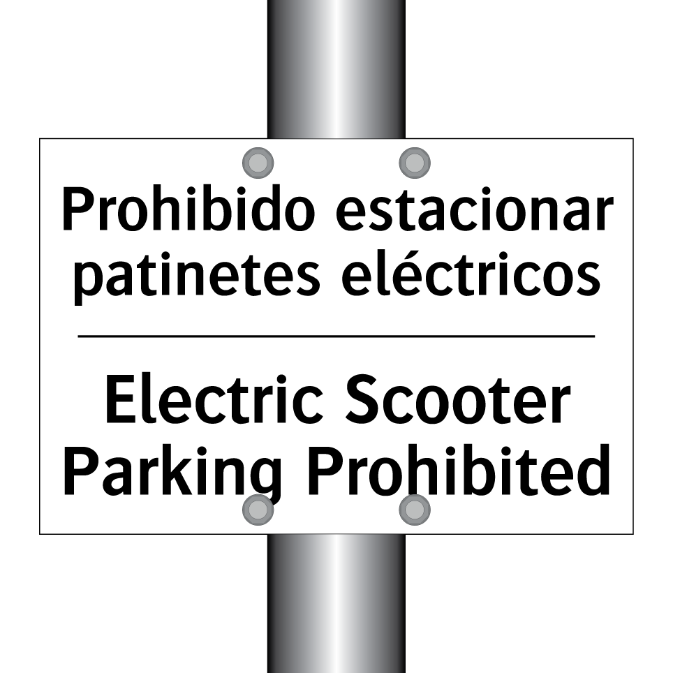 Prohibido estacionar patinetes eléctricos - Electric Scooter Parking Prohibited