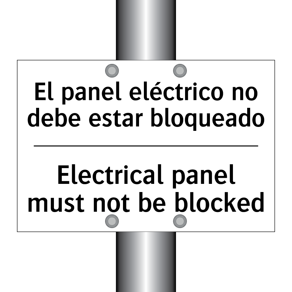 El panel eléctrico no debe estar bloqueado - Electrical panel must not be blocked
