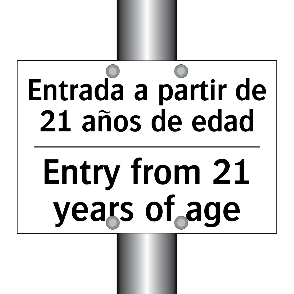 Entrada a partir de 21 años de edad - Entry from 21 years of age