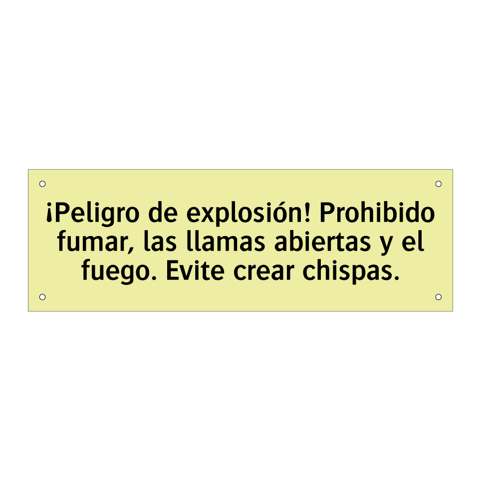¡Peligro de explosión! Prohibido fumar, las llamas abiertas y el fuego. Evite crear chispas.