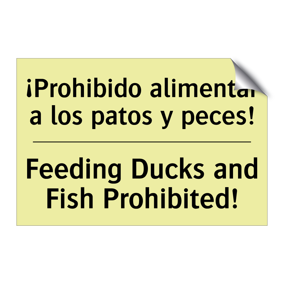 ¡Prohibido alimentar a los patos y peces! - Feeding Ducks and Fish Prohibited!