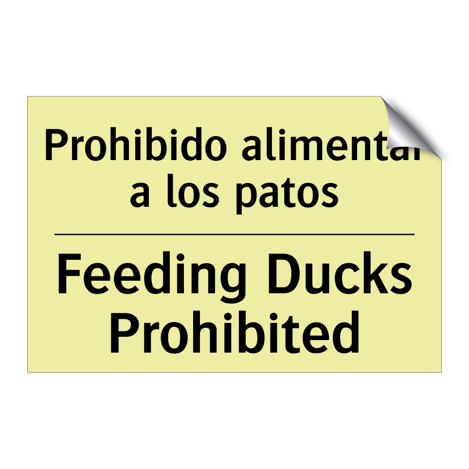 Prohibido alimentar a los patos - Feeding Ducks Prohibited