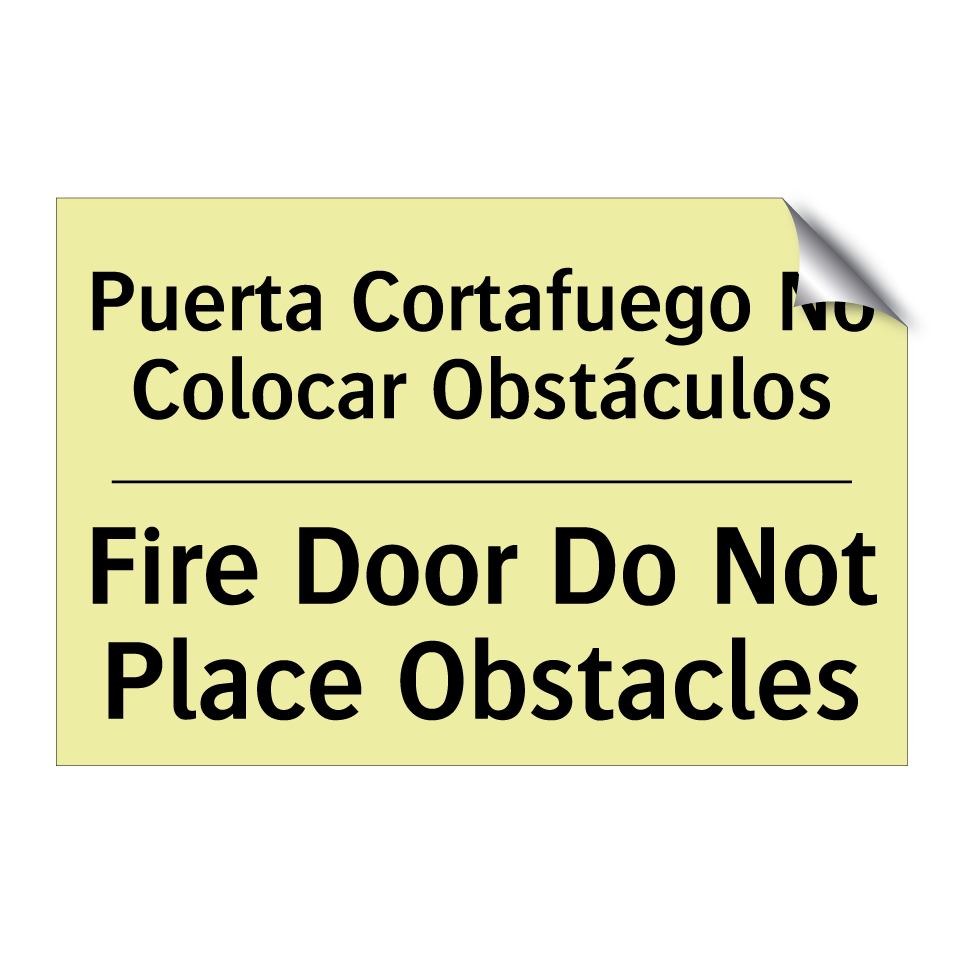 Puerta Cortafuego No Colocar Obstáculos - Fire Door Do Not Place Obstacles