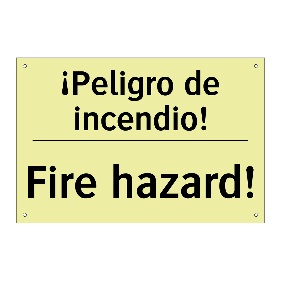 ¡Peligro de incendio! - Fire hazard!