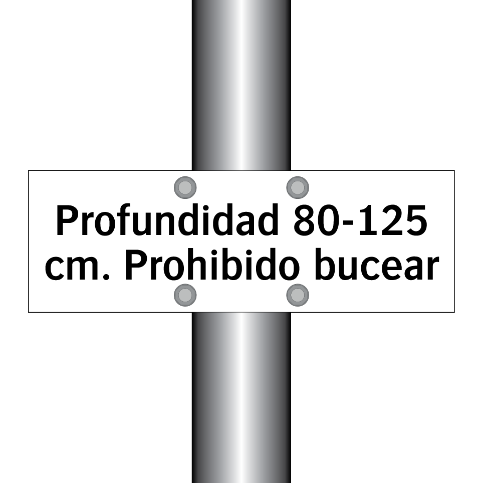 Profundidad 80-125 cm. Prohibido bucear