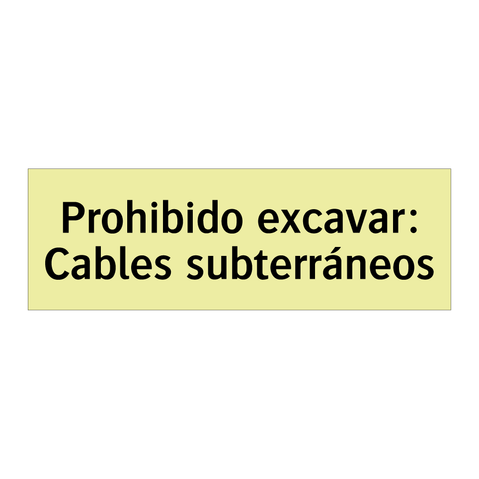 Prohibido excavar: Cables subterráneos
