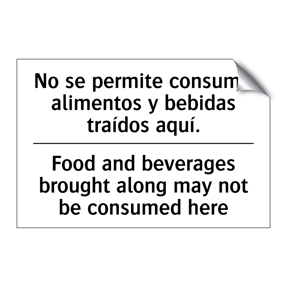 No se permite consumir alimentos y bebidas traídos aquí. - Food and beverages brought along may not be consumed here